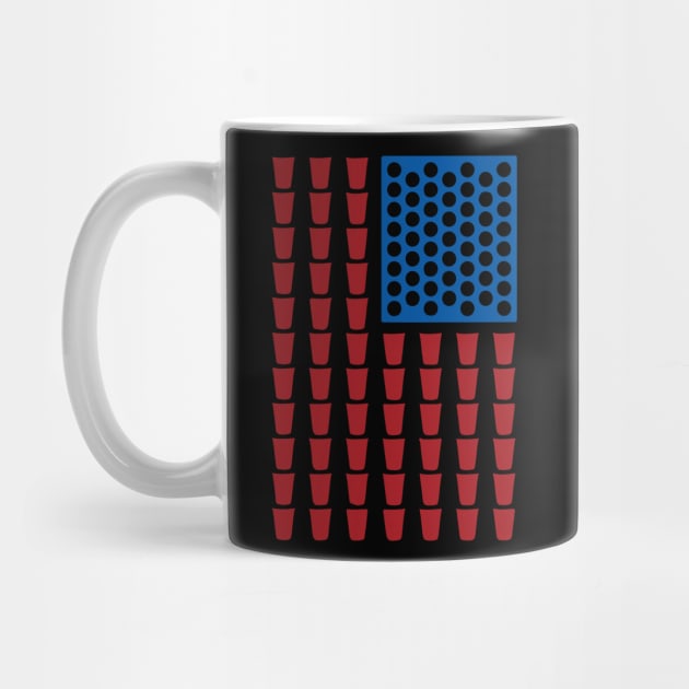 Beer Pong Drinking Game American Flag by casandrart